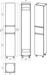 Misty Шкаф пенал Чегет 35 R белый – фотография-3